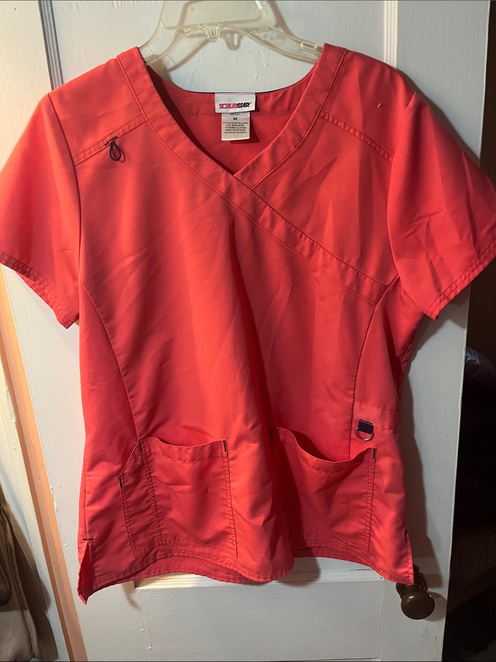 Scrubstar Women's V-Neck Scrub Top/ Coral matching Pant - Coral